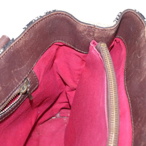 BURBERRY Nova Check Hand Bag Canvas Beige Auth 155496