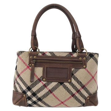 BURBERRY Nova Check Hand Bag Canvas Beige Auth 155496 - 0