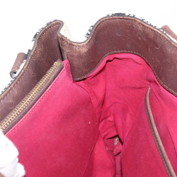 BURBERRY Nova Check Hand Bag Canvas Beige Auth 155496