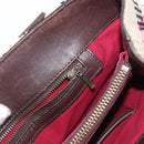 BURBERRY Nova Check Hand Bag Canvas Beige Auth 155496-23