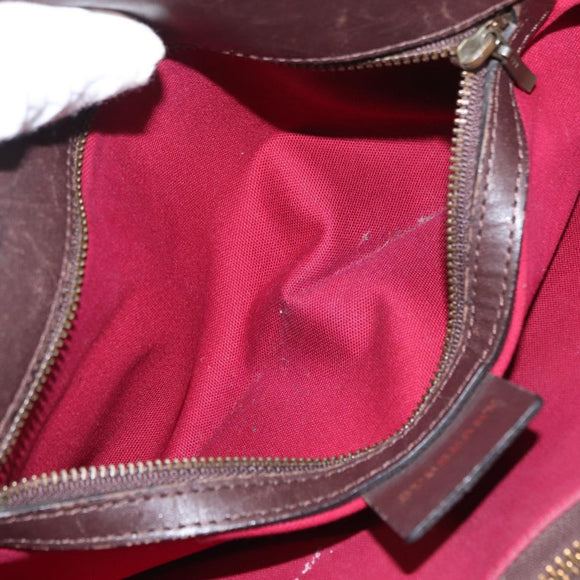 BURBERRY Nova Check Hand Bag Canvas Beige Auth 155496