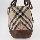 BURBERRY Nova Check Hand Bag Canvas Beige Auth 155496-6