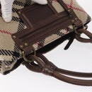 BURBERRY Nova Check Hand Bag Canvas Beige Auth 155496-7