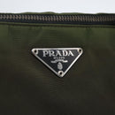 PRADA Tote Bag Nylon Green Silver Auth 155497-14
