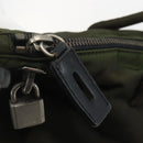 PRADA Tote Bag Nylon Green Silver Auth 155497-16