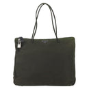 PRADA Tote Bag Nylon Green Silver Auth 155497-2