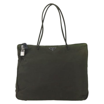 PRADA Tote Bag Nylon Green Silver Auth 155497 - 0