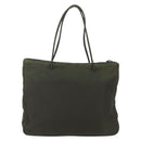 PRADA Tote Bag Nylon Green Silver Auth 155497-3