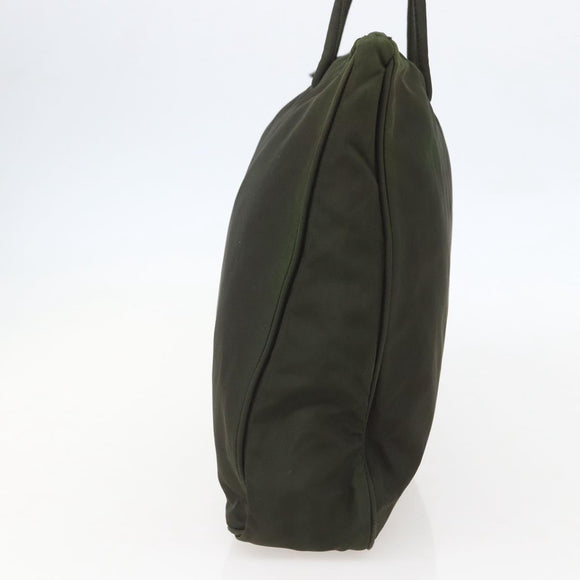 PRADA Tote Bag Nylon Green Silver Auth 155497