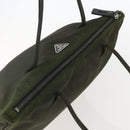 PRADA Tote Bag Nylon Green Silver Auth 155497-6