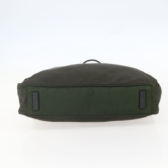 PRADA Tote Bag Nylon Green Silver Auth 155497