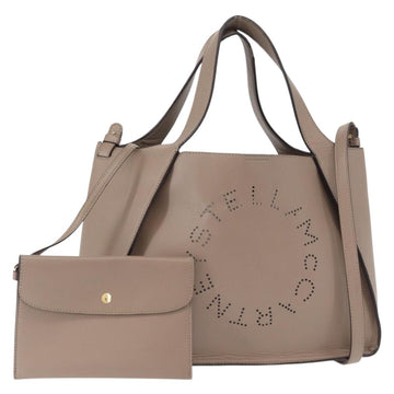 Stella MacCartney Hand Bag Leather 2way Beige Gold 513860 Auth 155498
