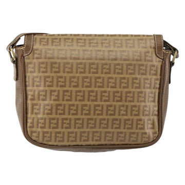 FENDI Zucchino Canvas Shoulder Bag Coated Canvas Beige Auth 155500 - 0