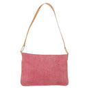 CELINE C Macadam Canvas Shoulder Bag Suede Pink Gold Auth 155501-1