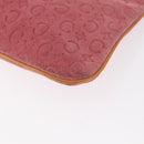 CELINE C Macadam Canvas Shoulder Bag Suede Pink Gold Auth 155501-14