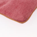 CELINE C Macadam Canvas Shoulder Bag Suede Pink Gold Auth 155501-15