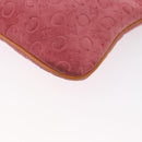 CELINE C Macadam Canvas Shoulder Bag Suede Pink Gold Auth 155501-16