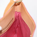 CELINE C Macadam Canvas Shoulder Bag Suede Pink Gold Auth 155501-18