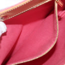 CELINE C Macadam Canvas Shoulder Bag Suede Pink Gold Auth 155501-11