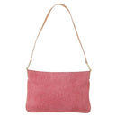 CELINE C Macadam Canvas Shoulder Bag Suede Pink Gold Auth 155501-13