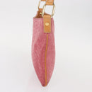 CELINE C Macadam Canvas Shoulder Bag Suede Pink Gold Auth 155501-3
