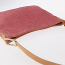 CELINE C Macadam Canvas Shoulder Bag Suede Pink Gold Auth 155501-6