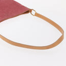 CELINE C Macadam Canvas Shoulder Bag Suede Pink Gold Auth 155501-7