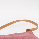 CELINE C Macadam Canvas Shoulder Bag Suede Pink Gold Auth 155501-8