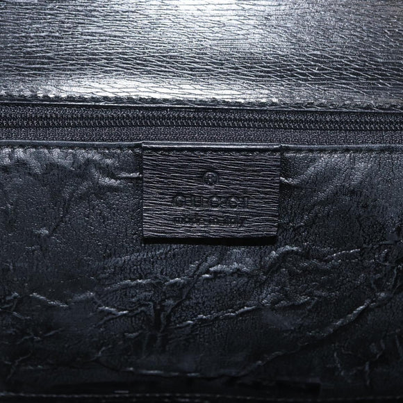 GUCCI Shoulder Bag Leather Black Gold 001 4045 Auth 155502