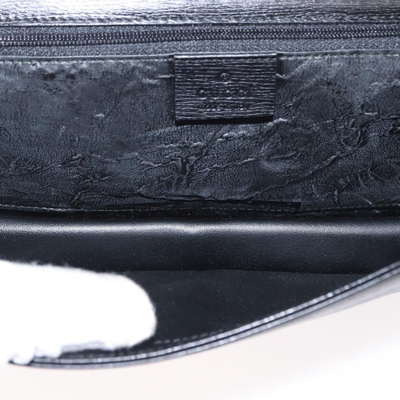 GUCCI Shoulder Bag Leather Black Gold 001 4045 Auth 155502