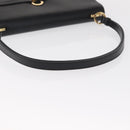 GUCCI Shoulder Bag Leather Black Gold 001 4045 Auth 155502-7