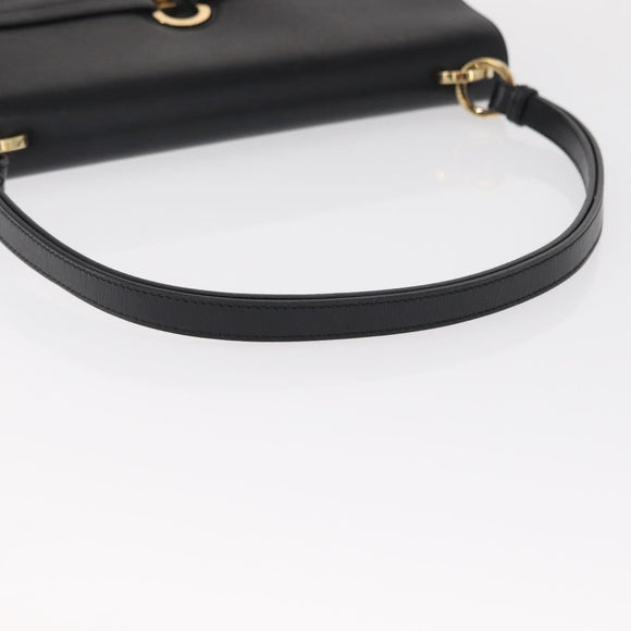 GUCCI Shoulder Bag Leather Black Gold 001 4045 Auth 155502
