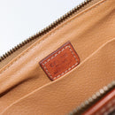 CELINE Macadam Canvas Pouch PVC Leather Brown Gold Auth 155503-10