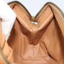 CELINE Macadam Canvas Pouch PVC Leather Brown Gold Auth 155503-17