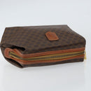 CELINE Macadam Canvas Pouch PVC Leather Brown Gold Auth 155503-5