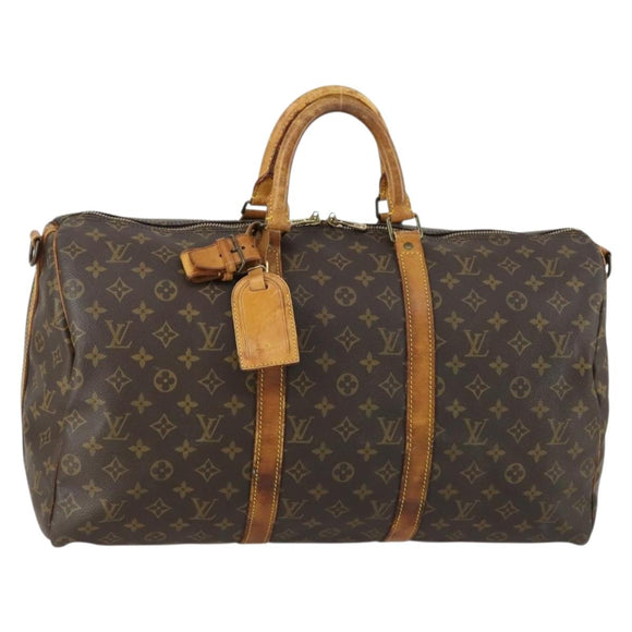 LOUIS VUITTON Monogram Keepall Bandouliere 50 Boston Bag M41416 LV Auth 155506