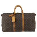 LOUIS VUITTON Monogram Keepall Bandouliere 50 Boston Bag M41416 LV Auth 155506-13