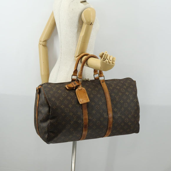 LOUIS VUITTON Monogram Keepall Bandouliere 50 Boston Bag M41416 LV Auth 155506