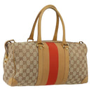 GUCCI GG Canvas Sherry Line Hand Bag Beige Gold 000 0846 Auth 155543-1