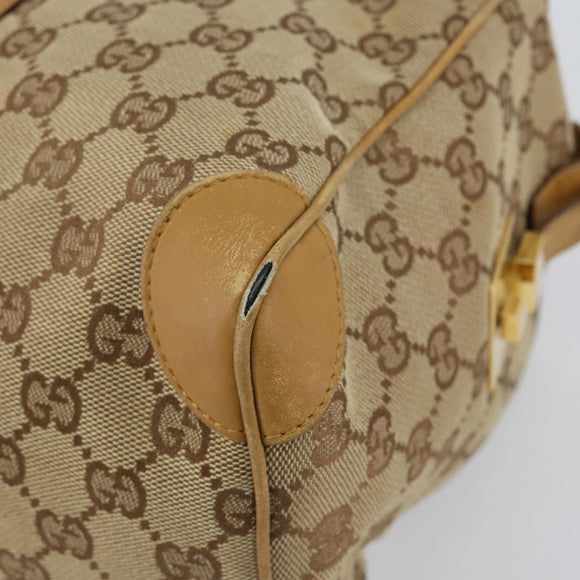 GUCCI GG Canvas Sherry Line Hand Bag Beige Gold 000 0846 Auth 155543