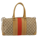 GUCCI GG Canvas Sherry Line Hand Bag Beige Gold 000 0846 Auth 155543-2