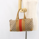 GUCCI GG Canvas Sherry Line Hand Bag Beige Gold 000 0846 Auth 155543-22