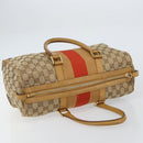 GUCCI GG Canvas Sherry Line Hand Bag Beige Gold 000 0846 Auth 155543-6