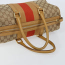 GUCCI GG Canvas Sherry Line Hand Bag Beige Gold 000 0846 Auth 155543-7