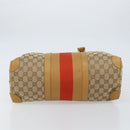 GUCCI GG Canvas Sherry Line Hand Bag Beige Gold 000 0846 Auth 155543-9