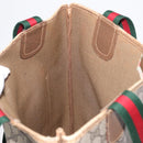 GUCCI GG Supreme Web Sherry Line Tote Bag PVC Beige Gold 39 02 003 Auth 155545-19