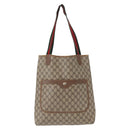 GUCCI GG Supreme Web Sherry Line Tote Bag PVC Beige Gold 39 02 003 Auth 155545-2