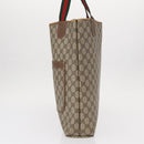 GUCCI GG Supreme Web Sherry Line Tote Bag PVC Beige Gold 39 02 003 Auth 155545-4