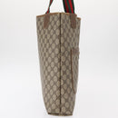 GUCCI GG Supreme Web Sherry Line Tote Bag PVC Beige Gold 39 02 003 Auth 155545-5