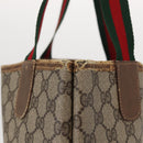 GUCCI GG Supreme Web Sherry Line Tote Bag PVC Beige Gold 39 02 003 Auth 155545-6